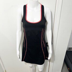 Bolle Women's Black Racerback Mini Tennis Dress w/Pink Piping & Mesh Inserts, M